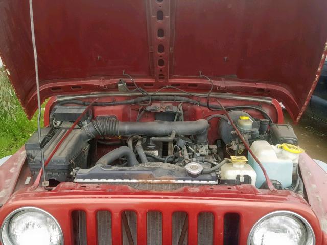 1J4FY19S8WP721240 - 1998 JEEP WRANGLER / RED photo 7