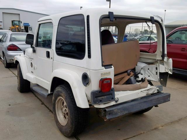 1J4FY49S9XP436212 - 1999 JEEP WRANGLER / WHITE photo 3