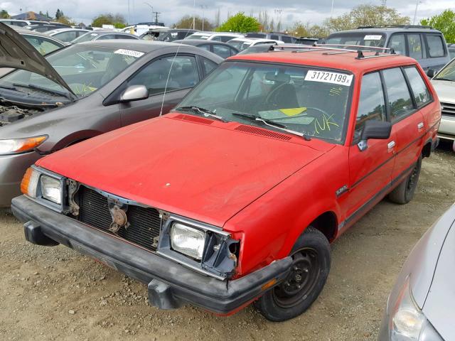 JF2AM52B2ED474232 - 1984 SUBARU DL 4WD RED photo 2