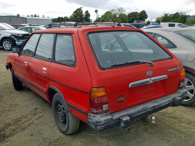 JF2AM52B2ED474232 - 1984 SUBARU DL 4WD RED photo 3