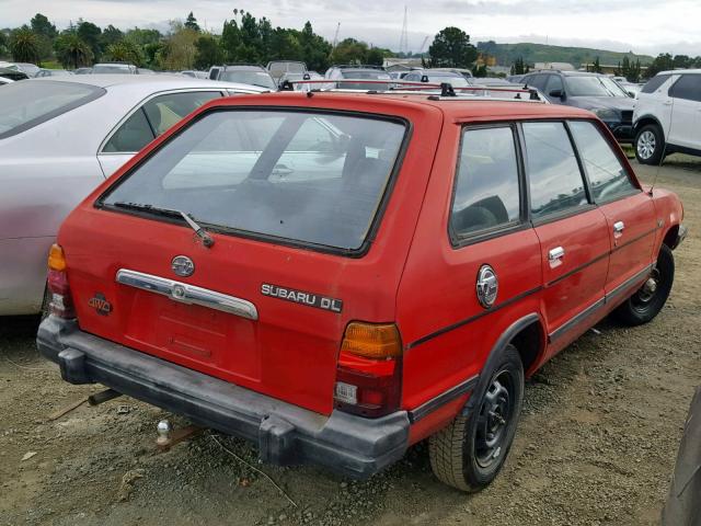 JF2AM52B2ED474232 - 1984 SUBARU DL 4WD RED photo 4