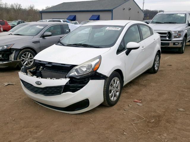 KNADM4A38D6191544 - 2013 KIA RIO LX WHITE photo 2