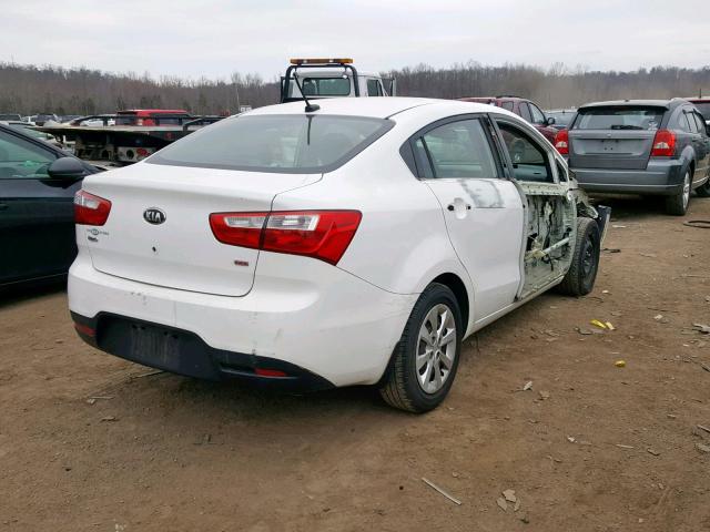 KNADM4A38D6191544 - 2013 KIA RIO LX WHITE photo 4