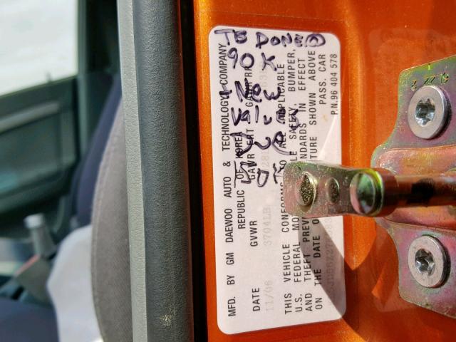 KL5JD66Z27K583466 - 2007 SUZUKI RENO BASE ORANGE photo 10