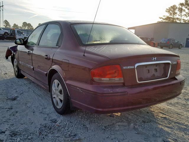 KMHWF25S62A592611 - 2002 HYUNDAI SONATA GL MAROON photo 3