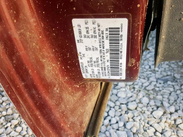 1B7HL2AN41S274274 - 2001 DODGE DAKOTA QUA MAROON photo 10