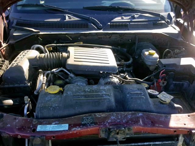 1B7HL2AN41S274274 - 2001 DODGE DAKOTA QUA MAROON photo 7