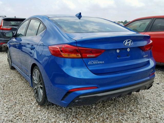 KMHD04LB7JU636104 - 2018 HYUNDAI ELANTRA SP BLUE photo 3