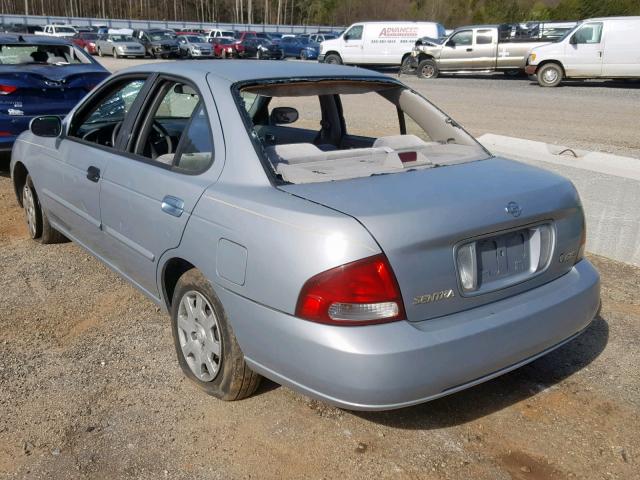 3N1CB51A22L555665 - 2002 NISSAN SENTRA GXE BLUE photo 3