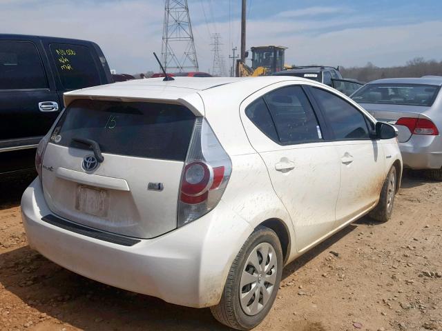 JTDKDTB31C1502245 - 2012 TOYOTA PRIUS C WHITE photo 4