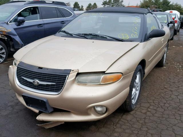 3C3EL55H5YT275956 - 2000 CHRYSLER SEBRING JX GOLD photo 2