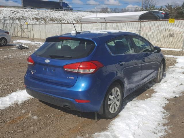 KNAFX5A86E5176713 - 2014 KIA FORTE EX BLUE photo 4