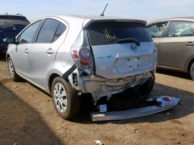 JTDKDTB36C1015994 - 2012 TOYOTA PRIUS C SILVER photo 3