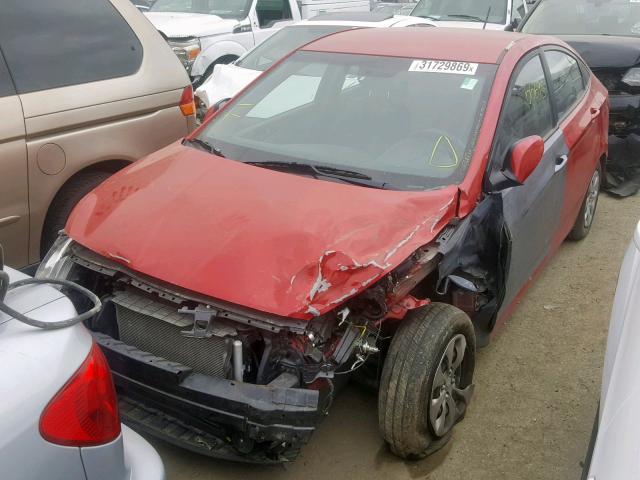 KMHCT4AE6GU949492 - 2016 HYUNDAI ACCENT SE RED photo 2