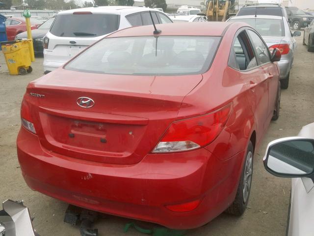 KMHCT4AE6GU949492 - 2016 HYUNDAI ACCENT SE RED photo 4