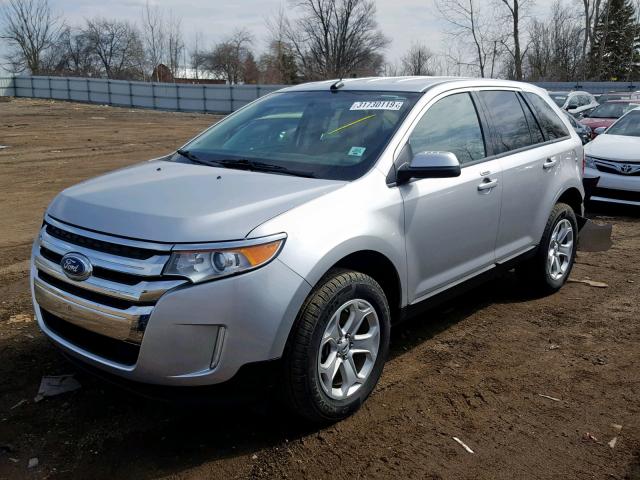 2FMDK3JC5EBA29565 - 2014 FORD EDGE SEL SILVER photo 2