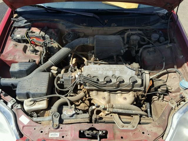 2HGEJ6346TH110587 - 1996 HONDA CIVIC DX RED photo 7