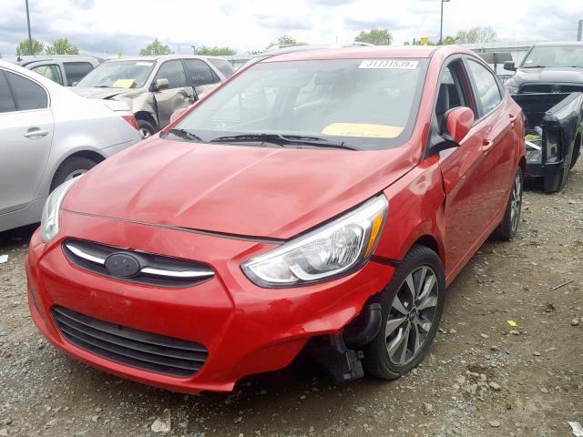 KMHCT4AE4HU279376 - 2017 HYUNDAI ACCENT SE RED photo 2