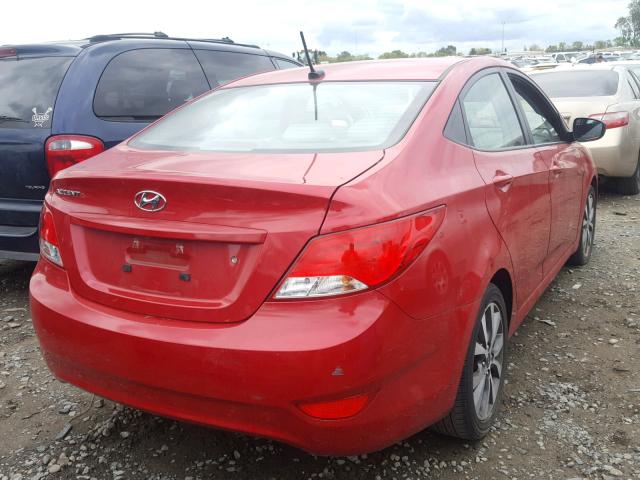 KMHCT4AE4HU279376 - 2017 HYUNDAI ACCENT SE RED photo 4