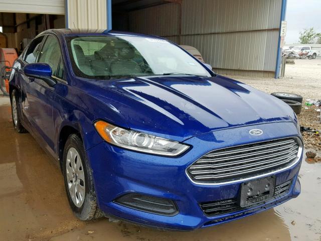 1FA6P0G77E5351819 - 2014 FORD FUSION S BLUE photo 1