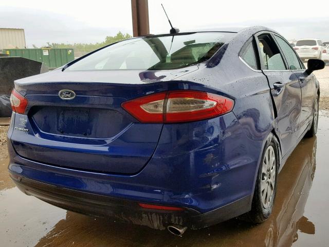 1FA6P0G77E5351819 - 2014 FORD FUSION S BLUE photo 4