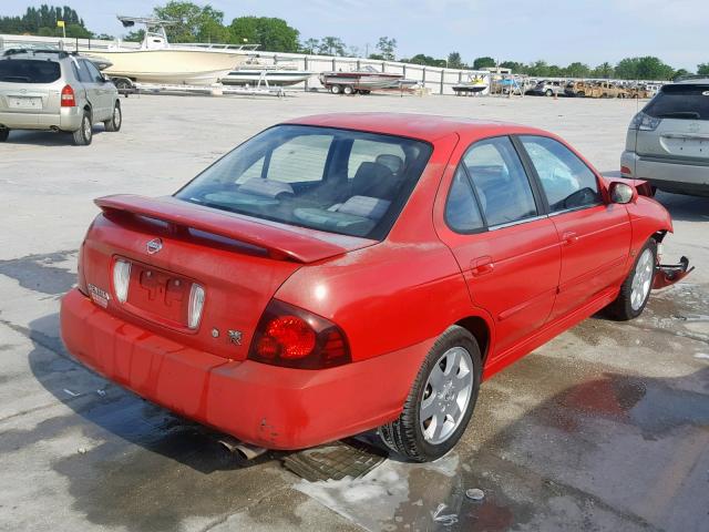 3N1AB51D84L729761 - 2004 NISSAN SENTRA SE- RED photo 4