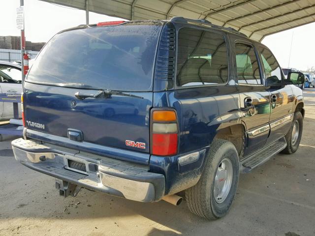 1GKEC13T42R153332 - 2002 GMC YUKON BLUE photo 4