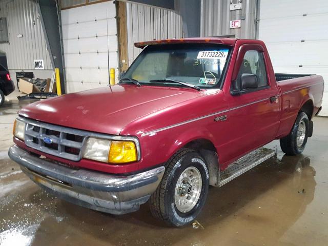 1FTCR10A0PUB62358 - 1993 FORD RANGER RED photo 2