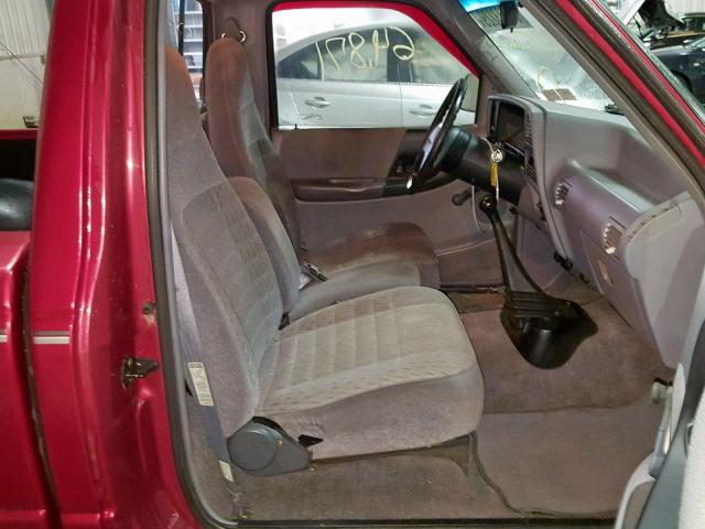 1FTCR10A0PUB62358 - 1993 FORD RANGER RED photo 5