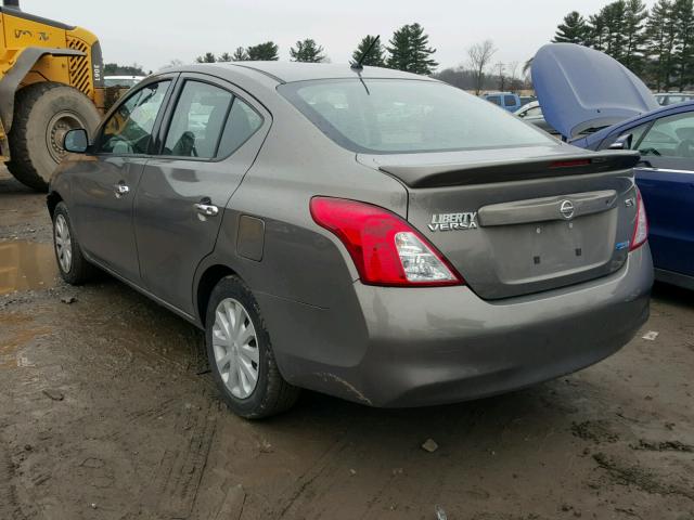 3N1CN7AP9EL814258 - 2014 NISSAN VERSA S GRAY photo 3