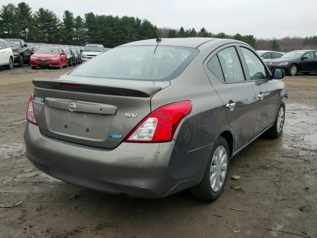 3N1CN7AP9EL814258 - 2014 NISSAN VERSA S GRAY photo 4