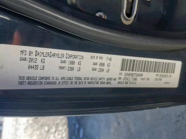 1B3HB28B27D600084 - 2007 DODGE CALIBER BLUE photo 10