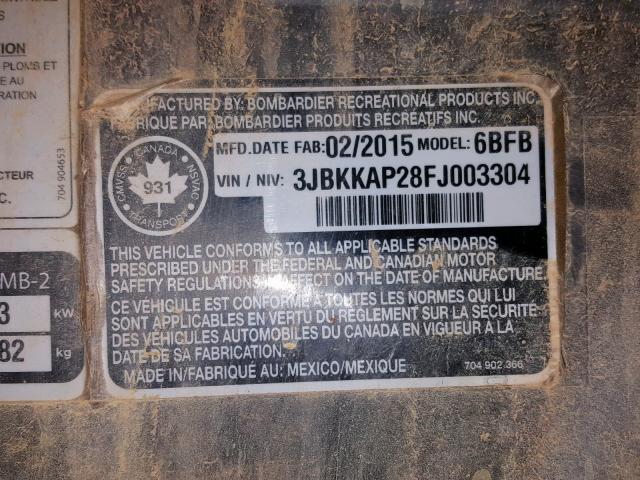 3JBKKAP28FJ003304 - 2015 CAN-AM COMMANDER GRAY photo 10