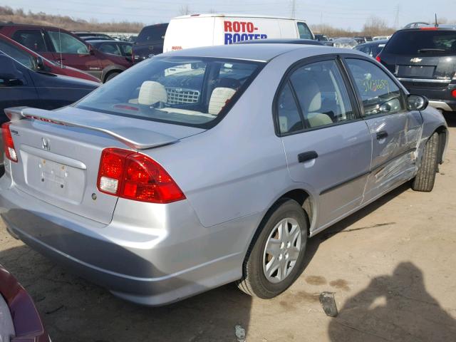 1HGES16345L030293 - 2005 HONDA CIVIC DX V SILVER photo 4