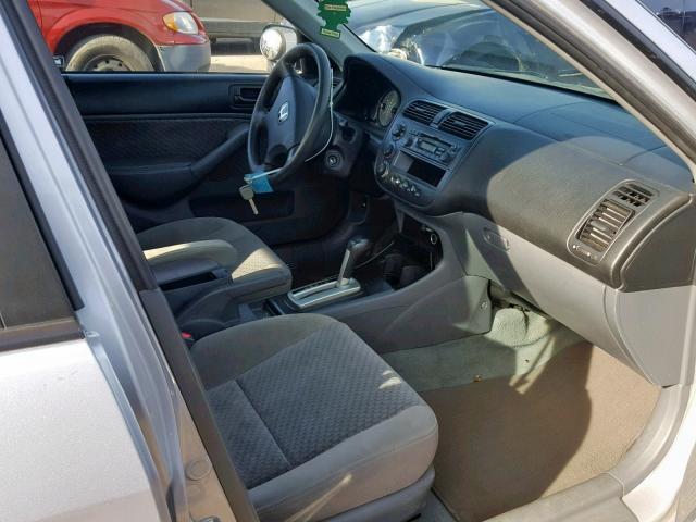 1HGES16345L030293 - 2005 HONDA CIVIC DX V SILVER photo 5