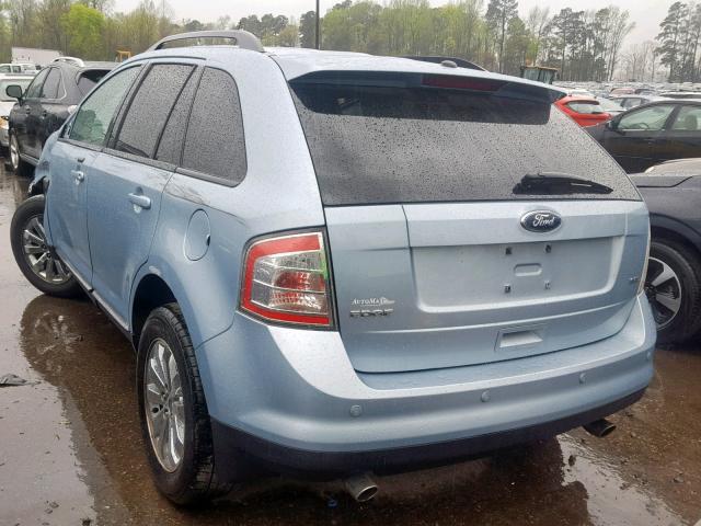 2FMDK38C08BA13865 - 2008 FORD EDGE SEL BLUE photo 3