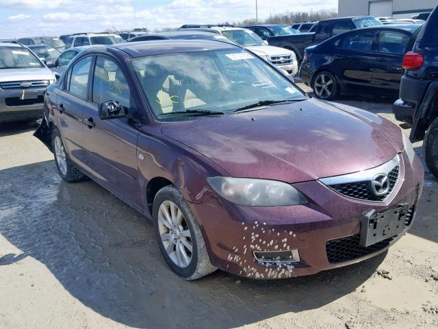 JM1BK12G781848272 - 2008 MAZDA 3 I BURGUNDY photo 1