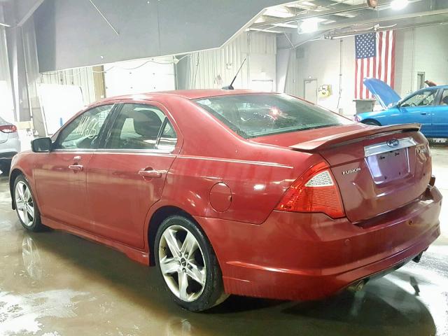 3FAHP0KC1AR164645 - 2010 FORD FUSION SPO RED photo 3