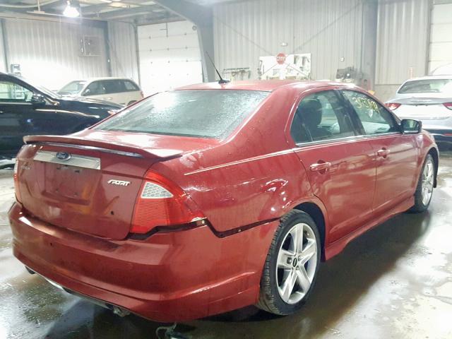 3FAHP0KC1AR164645 - 2010 FORD FUSION SPO RED photo 4