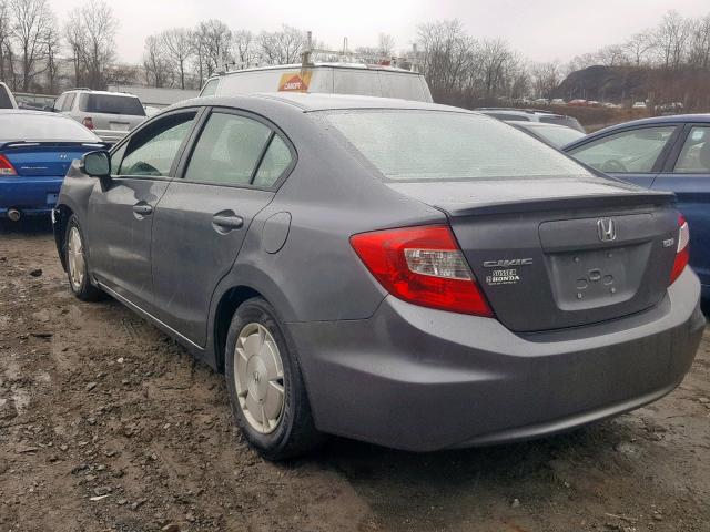 2HGFB2F64CH321522 - 2012 HONDA CIVIC HF GRAY photo 3