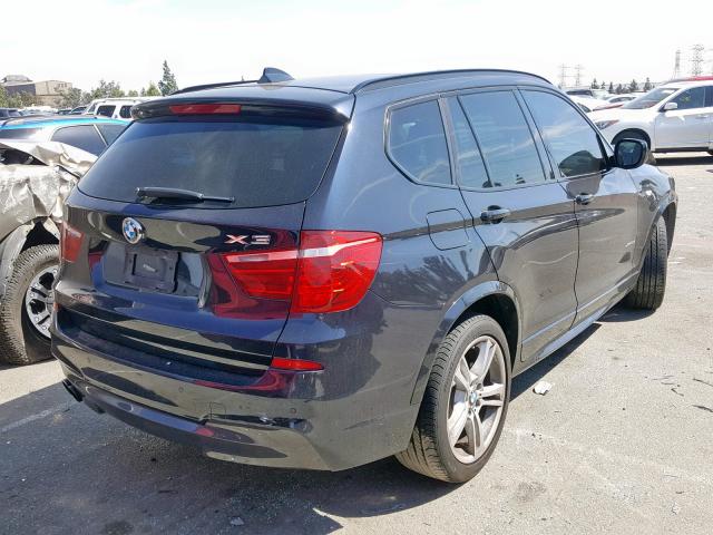 5UXWX7C52E0E78158 - 2014 BMW X3 XDRIVE3 BLUE photo 4