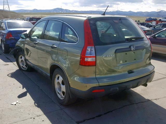 JHLRE48387C012648 - 2007 HONDA CR-V LX GREEN photo 3