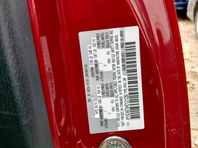 JM1NDAB78H0121039 - 2017 MAZDA MX-5 MIATA RED photo 10