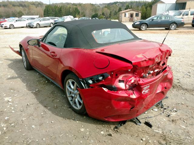 JM1NDAB78H0121039 - 2017 MAZDA MX-5 MIATA RED photo 3