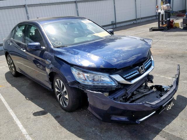 1HGCR6F76FA000437 - 2015 HONDA ACCORD HYB BLUE photo 1