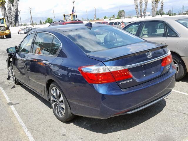 1HGCR6F76FA000437 - 2015 HONDA ACCORD HYB BLUE photo 3