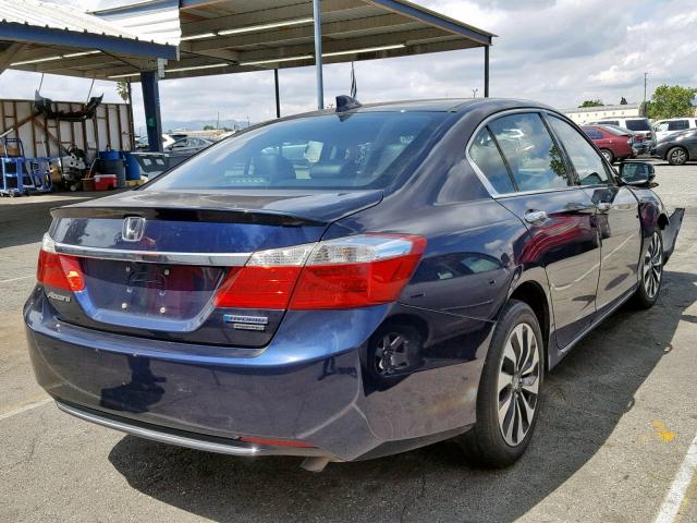 1HGCR6F76FA000437 - 2015 HONDA ACCORD HYB BLUE photo 4