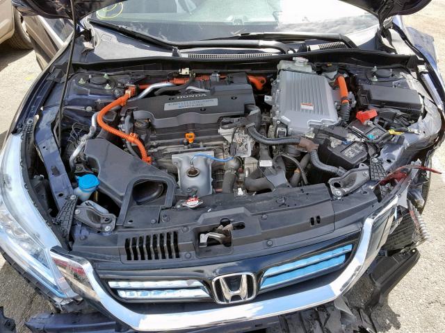 1HGCR6F76FA000437 - 2015 HONDA ACCORD HYB BLUE photo 7