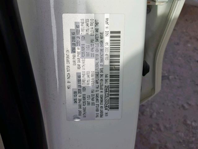 JM3ER293790236590 - 2009 MAZDA CX-7 WHITE photo 10