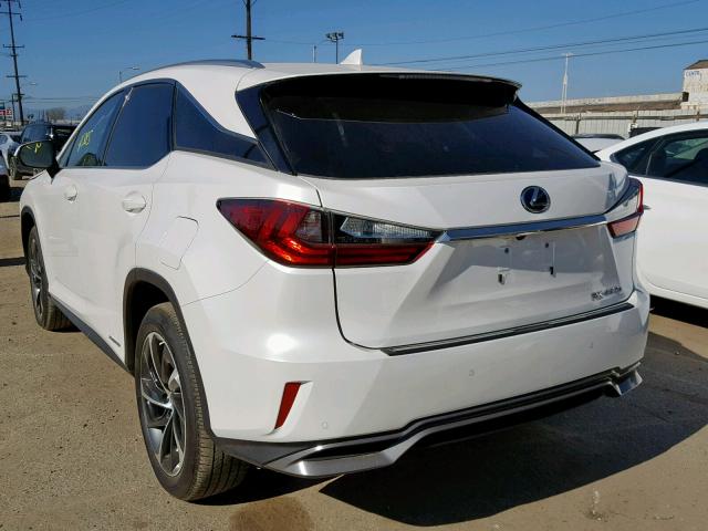 2T2BGMCA7JC022922 - 2018 LEXUS RX 450H WHITE photo 3